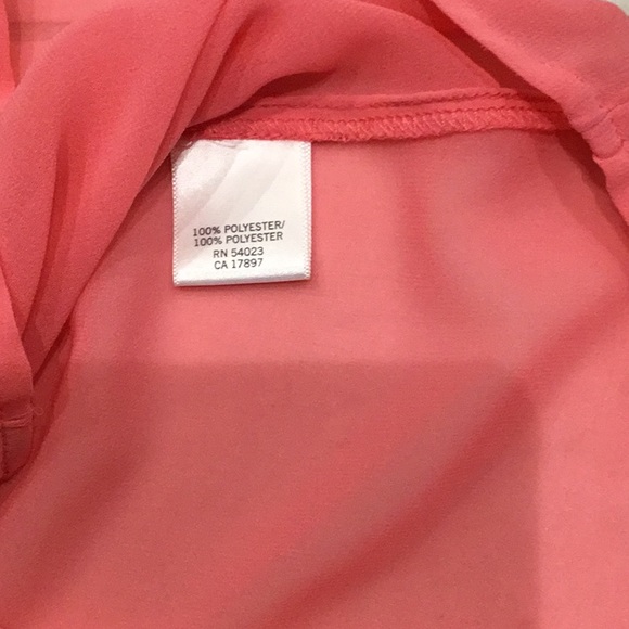 Banana Republic FO sheer sleeveless button front w/tie waist blouse, pink XSP - Picture 5 of 15